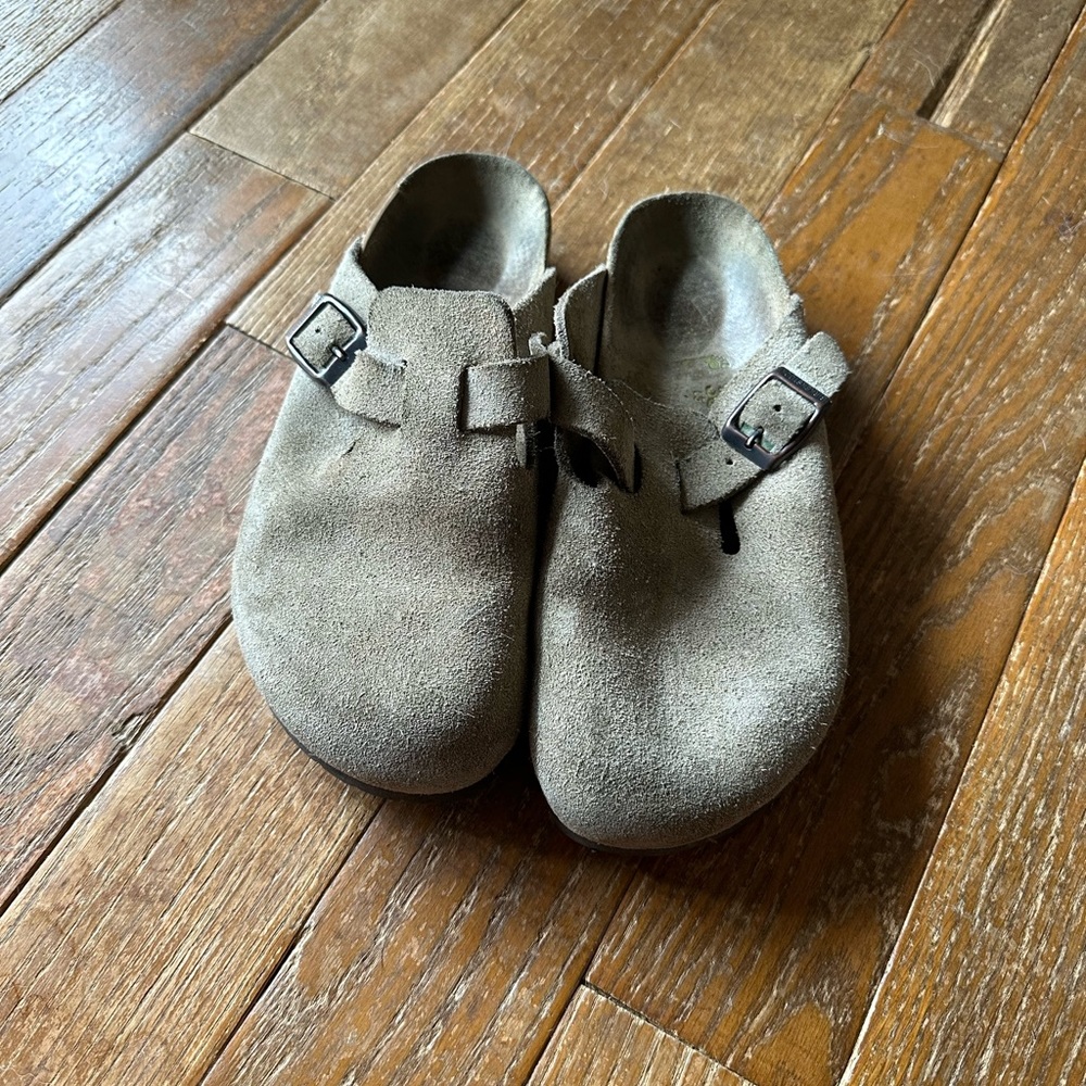 Boston Suede Taupe Birkenstocks.